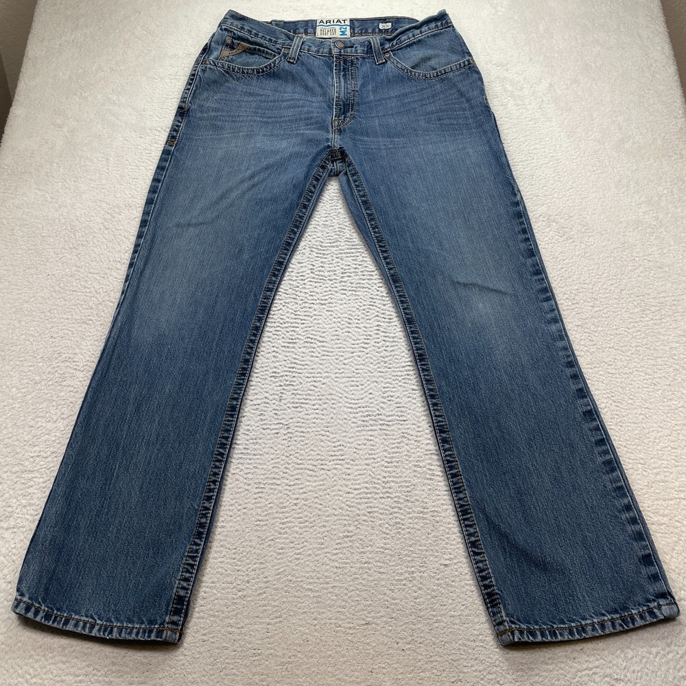 Ariat M2 Relaxed Boot Cut Jeans Size 36×34 Blue Western Workwear